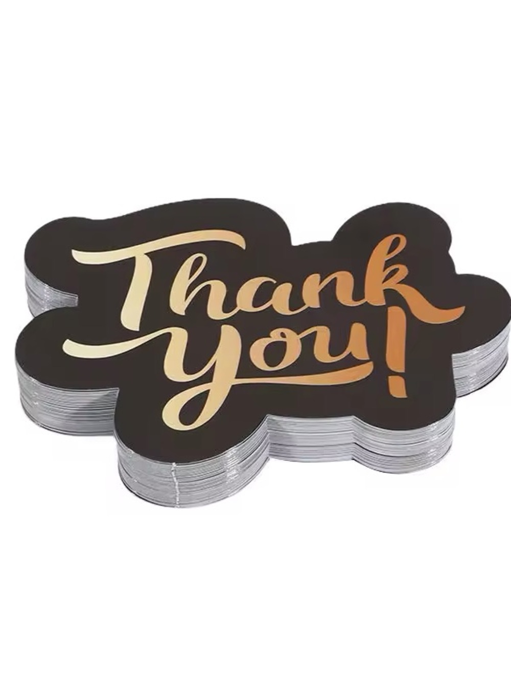 *Buy Now Price* 50pcs Double-Sided Black and Gold Thank You  Business Cards